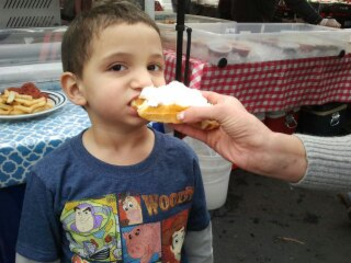 Kid Eating Waffle